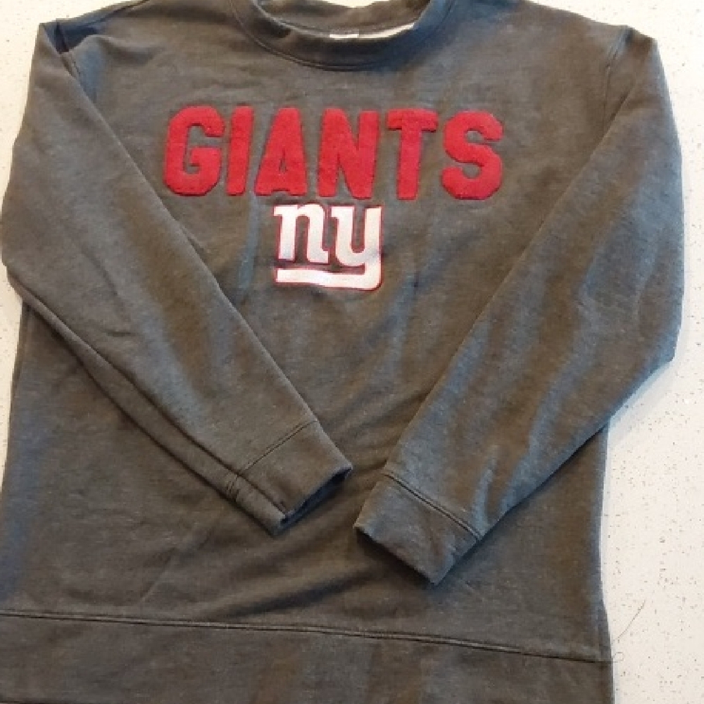 NFL Gray Crewneck with Dark Gray Trim and Blue NFL Shield